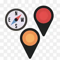 指南针和标注点矢量素材-空若网 指南针和标注点矢量素材-空若网