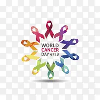 彩色交叉丝带癌症日-空若网 彩色交叉丝带癌症日-空若网