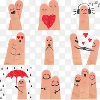 矢量可爱创意手指-空若网 矢量可爱创意手指-空若网