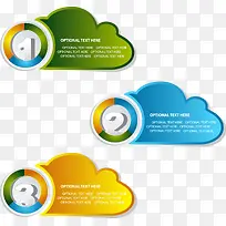 矢量多彩云朵序号框-空若网 矢量多彩云朵序号框-空若网