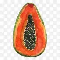 卡通手绘水果装饰海报设计木瓜-空若网 卡通手绘水果装饰海报设计木瓜-空若网