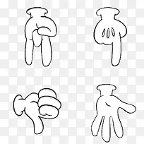 手指向下指手势卡通矢量装饰图案-空若网 手指向下指手势卡通矢量装饰图案-空若网