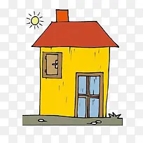 红色屋顶房子卡通插画-空若网 红色屋顶房子卡通插画-空若网