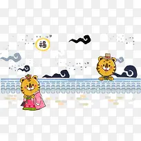 屋顶的矢量老虎-空若网 屋顶的矢量老虎-空若网