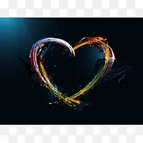 黑色背景彩色桃心-空若网 黑色背景彩色桃心-空若网