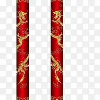 左右对称红色龙柱盘旋龙-空若网 左右对称红色龙柱盘旋龙-空若网