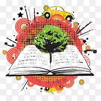 矢量翻开的书-空若网 矢量翻开的书-空若网