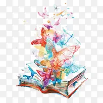 矢量书本飞蝴蝶-空若网 矢量书本飞蝴蝶-空若网