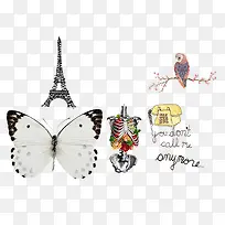 矢量蝴蝶骨骼电话-空若网 矢量蝴蝶骨骼电话-空若网