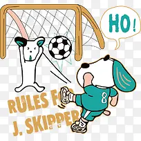 可爱卡通踢足球小狗-空若网 可爱卡通踢足球小狗-空若网