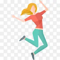 跳起来的女人插画-空若网 跳起来的女人插画-空若网