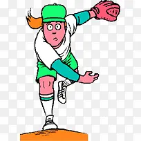 卡通手绘打棒球-空若网 卡通手绘打棒球-空若网