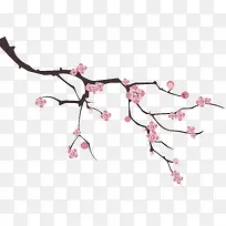 手绘桃枝-空若网 手绘桃枝-空若网