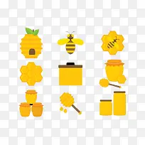 扁平化卡通蜂蜜素材-空若网 扁平化卡通蜂蜜素材-空若网