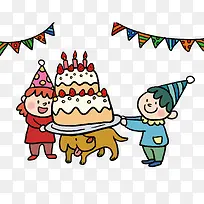 卡通手绘儿童过生日-空若网 卡通手绘儿童过生日-空若网