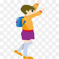 卡通手绘儿童上学-空若网 卡通手绘儿童上学-空若网