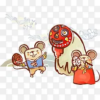 拿面具的矢量老鼠-空若网 拿面具的矢量老鼠-空若网