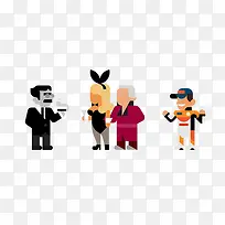 扁平化卡通影视人物-空若网 扁平化卡通影视人物-空若网