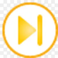 按钮结束超级单黄图标-空若网 按钮结束超级单黄图标-空若网