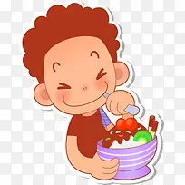 手绘冰淇淋男孩-空若网 手绘冰淇淋男孩-空若网