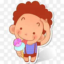 手绘冰淇淋男孩-空若网 手绘冰淇淋男孩-空若网