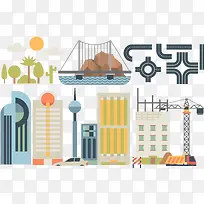 扁平化建筑城市风景-空若网 扁平化建筑城市风景-空若网