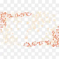 橙色花纹树枝叶装饰-空若网 橙色花纹树枝叶装饰-空若网