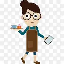 餐厅服务员矢量-空若网 餐厅服务员矢量-空若网