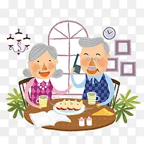 爷爷用餐接电话-空若网 爷爷用餐接电话-空若网