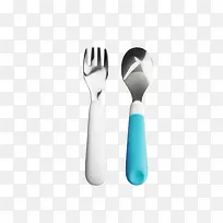 美国儿童餐具宝宝叉勺套装水蓝色-空若网 美国儿童餐具宝宝叉勺套装水蓝色-空若网