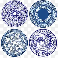 青花瓷盘图案素材-空若网 青花瓷盘图案素材-空若网