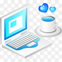 笔记本电脑和咖啡杯-空若网 笔记本电脑和咖啡杯-空若网