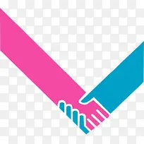 蓝色手握紫色手友好礼仪插图-空若网 蓝色手握紫色手友好礼仪插图-空若网