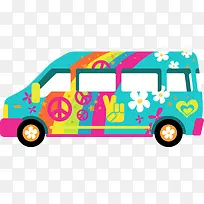 可爱炫彩小汽车矢量图-空若网 可爱炫彩小汽车矢量图-空若网