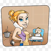 在厨房听电话的家庭主妇-空若网 在厨房听电话的家庭主妇-空若网