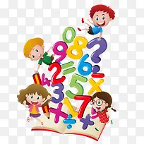 孩子学数学矢量素材-空若网 孩子学数学矢量素材-空若网