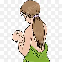 卡通抱着婴儿的女人矢量-空若网 卡通抱着婴儿的女人矢量-空若网