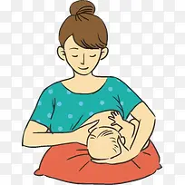 卡通抱着新生儿喂奶矢量-空若网 卡通抱着新生儿喂奶矢量-空若网