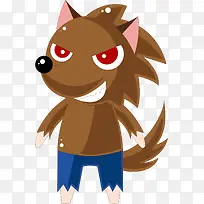 矢量卡通红色灰太狼-空若网 矢量卡通红色灰太狼-空若网
