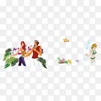 卡通音乐背景矢量图-空若网 卡通音乐背景矢量图-空若网