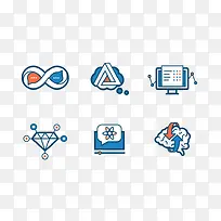 扁平化科学思想图标-空若网 扁平化科学思想图标-空若网