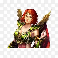 绿色翅膀创意战神美女-空若网 绿色翅膀创意战神美女-空若网