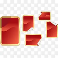 红色方形标签矢量素材-空若网 红色方形标签矢量素材-空若网