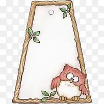 猫头鹰树枝构成的梯形文本框-空若网 猫头鹰树枝构成的梯形文本框-空若网