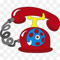 卡通手绘电话红色老式-空若网 卡通手绘电话红色老式-空若网