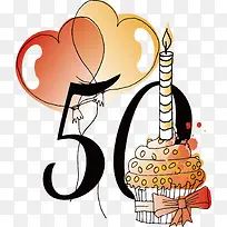 矢量50周年生日庆祝-空若网 矢量50周年生日庆祝-空若网