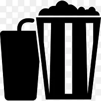 爆米花和苏打玻璃图标-空若网 爆米花和苏打玻璃图标-空若网