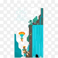 创意峡谷降落伞.-空若网 创意峡谷降落伞.-空若网