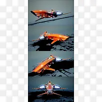 未来橙色飞机战机-空若网 未来橙色飞机战机-空若网
