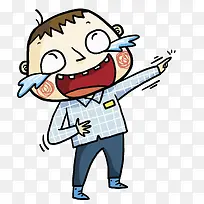 手绘笑哭的男孩-空若网 手绘笑哭的男孩-空若网